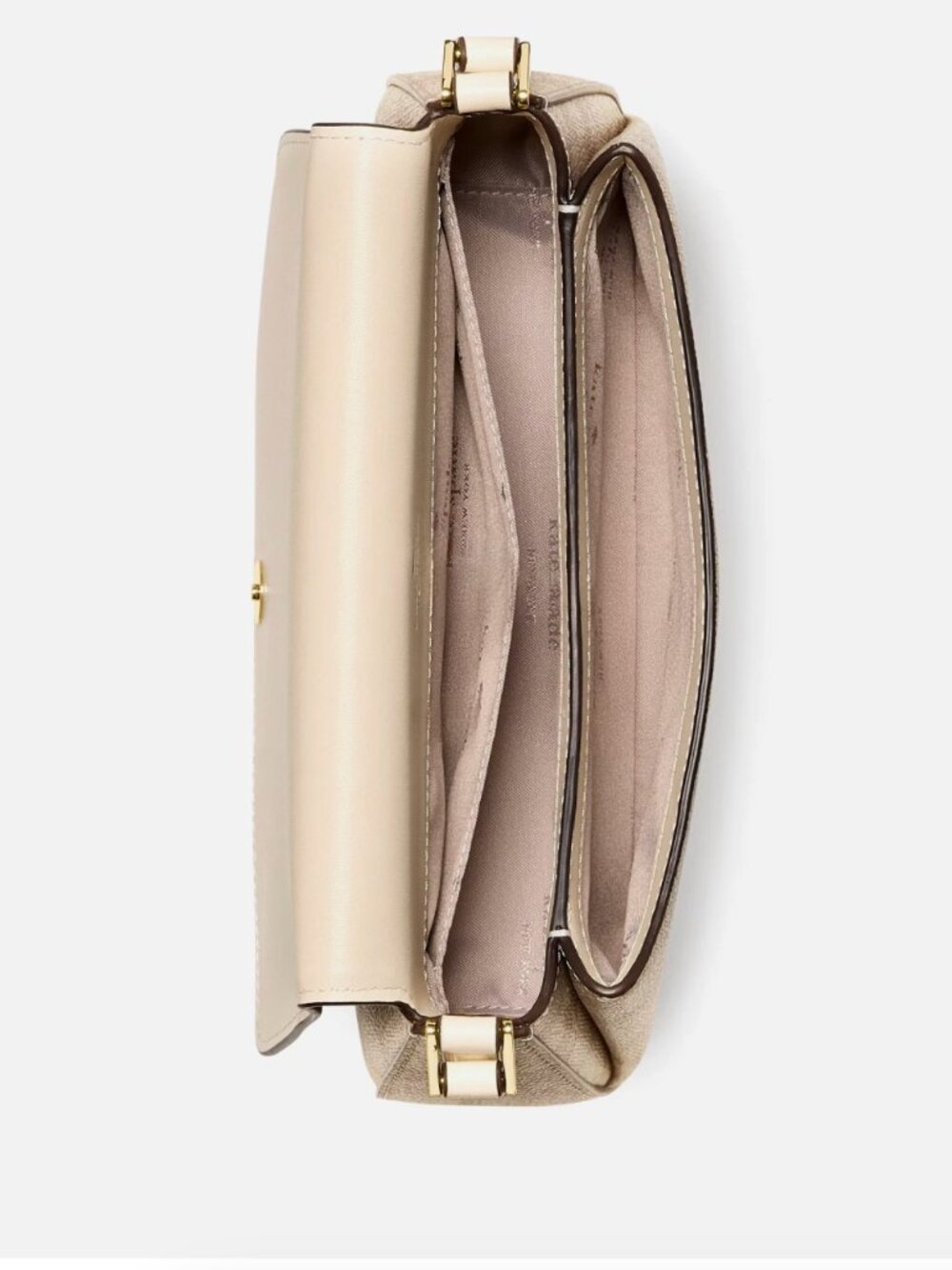 New Kate Spade Sutton Spade Flower Mini Crossbody Bag Dark Beige Moon Dust - Picture 4 of 5